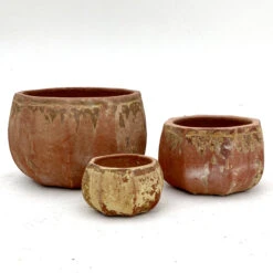 Seres Bowl Antiqued Red Stone Outdoor Pot