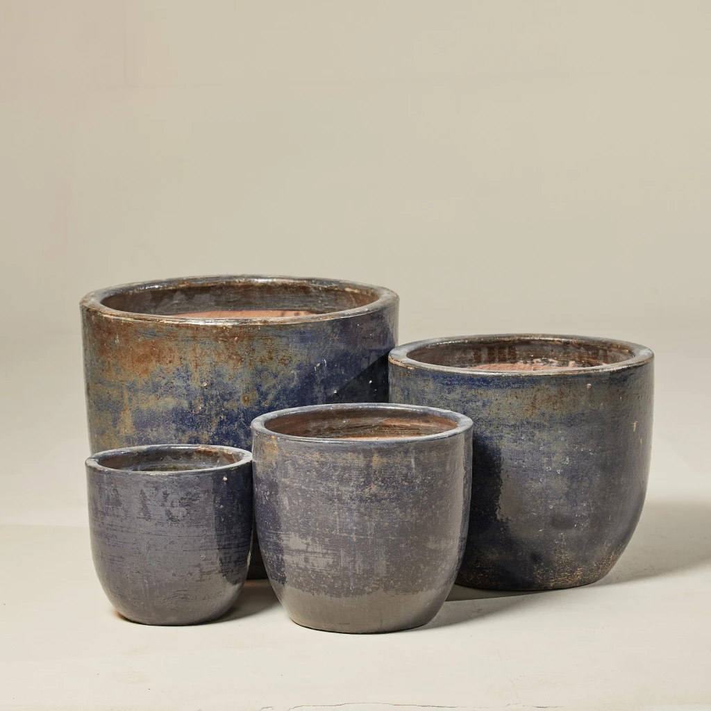 Egg Outdoor Pot โ Antique Blue