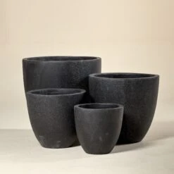 Terrazzo Outdoor Pot – Egg Black